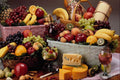 587088 Fruit Baskets, Mixed Fruit And Cheeses A4 Photo Print