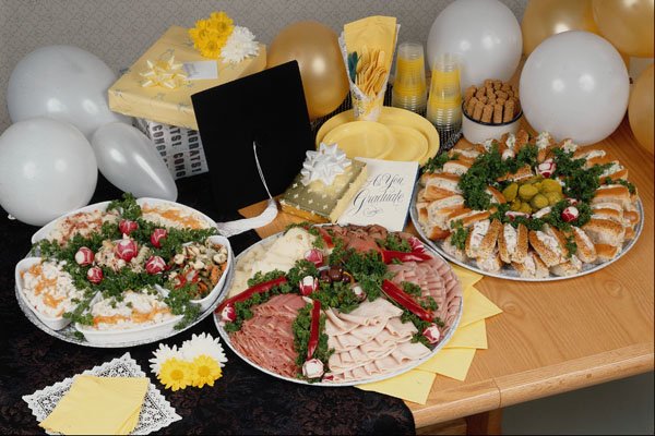 587091 Three Deli Platters With Balloons A4 Photo Print