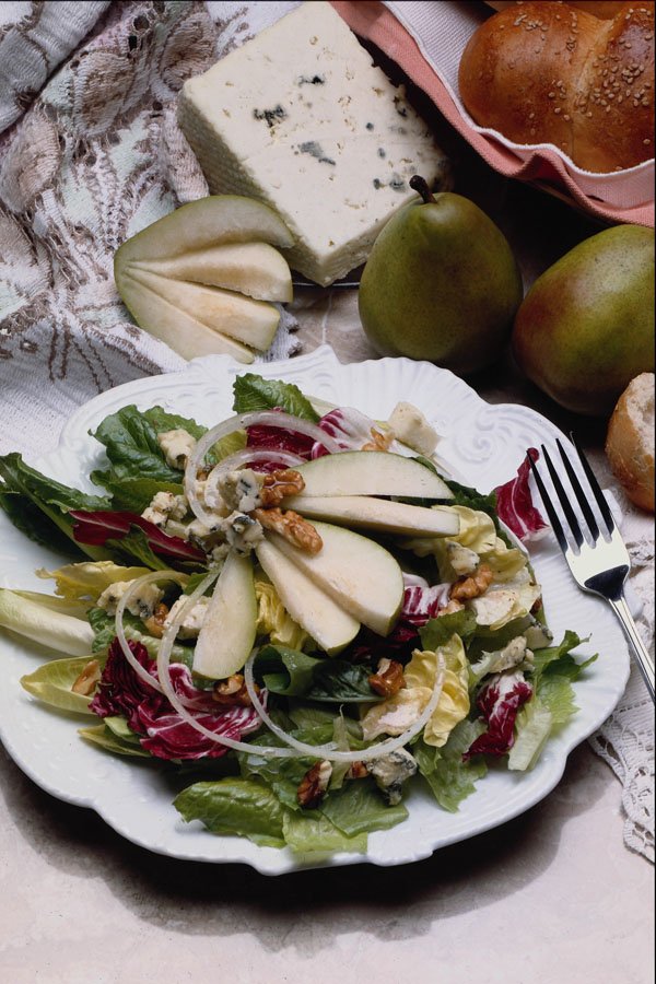 587093 Sliced Pears, Lettuce Salad A4 Photo Print
