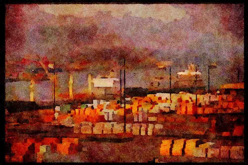588013 Lumber Docks A4 Limited Edition Watercolour Print