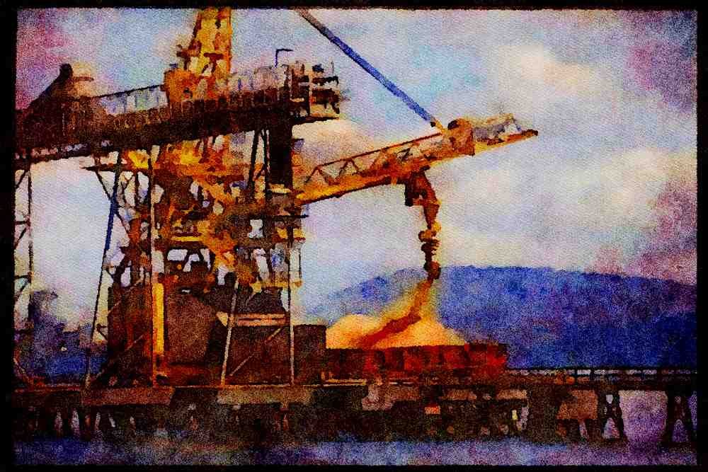 588014 Loading Wood Chips A4 Limited Edition Watercolour Print