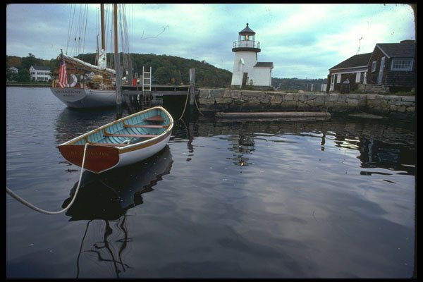 588018 Skiff In Harbor At Mystic Seaport, Connecticut A4 Photo Print
