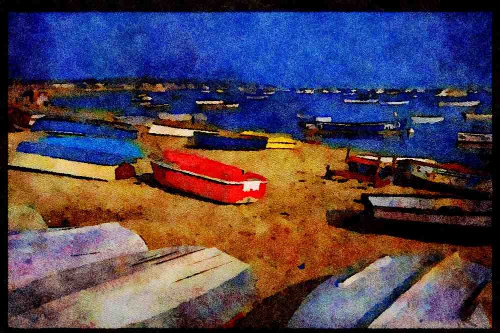 588027 Fishermen's Dock And Harbor, Dorset, England A4 Limited Edition Watercolour Print