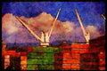 588032 Cranes And Lumber A4 Limited Edition Watercolour Print