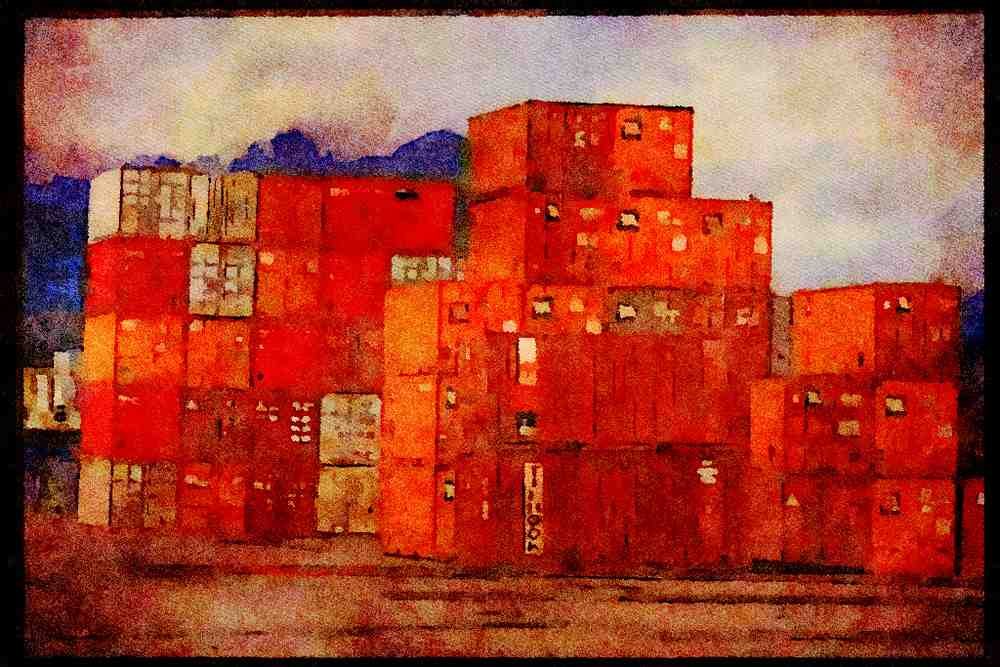 588033 Containers A4 Limited Edition Watercolour Print