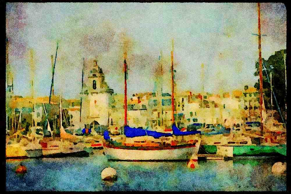 588044 La Rochelle Harbor, Vendee, France A4 Limited Edition Watercolour Print