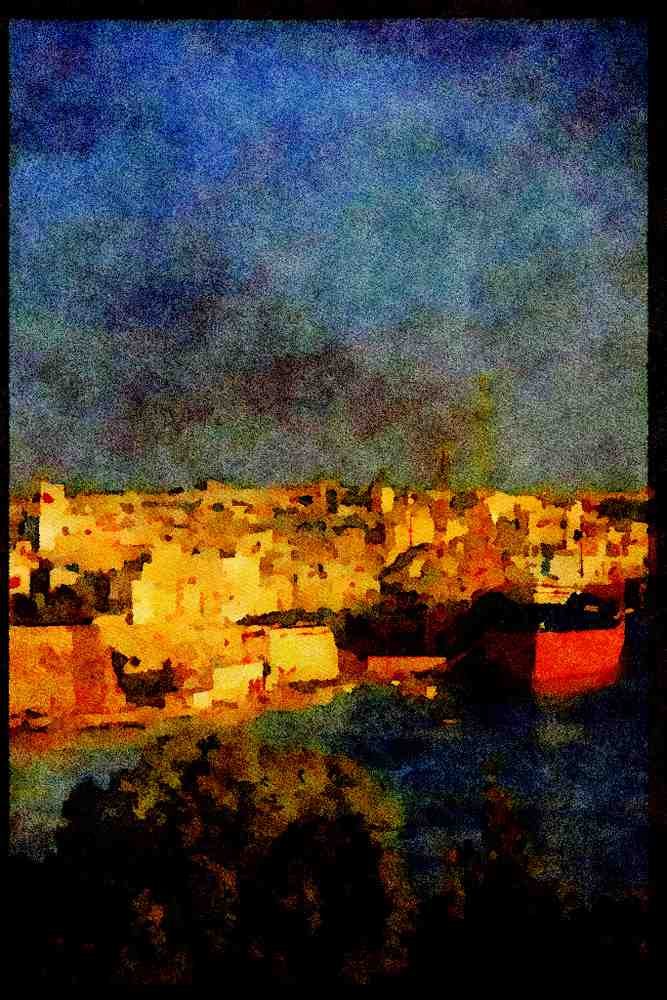 588050 View And Docks, Senglea, Malta A4 Limited Edition Watercolour Print