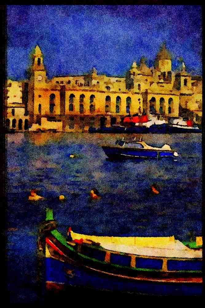 588055 Valletta, Malta A4 Limited Edition Watercolour Print