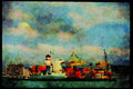 588060 Ship Unloading In Hong Kong Harbor A4 Limited Edition Watercolour Print