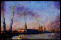 588062 A Quiet Quayside In The Waalhaven, Rotterdam, Netherlands A4 Limited Edition Watercolour Print