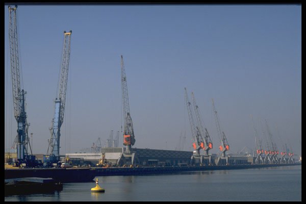 588062 A Quiet Quayside In The Waalhaven, Rotterdam, Netherlands A4 Photo Print