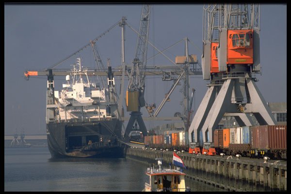 588063 A Typical Scene In The Waalhaven Basin, Rotterdam, Netherlands A4 Photo Print