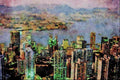 588073 View Of Harbor From Victoria Peak, Hong Kong A4 Limited Edition Watercolour Print