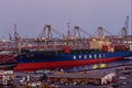 588091 Cargo Ship At Long Beach Harbor, California A4 Photo Print