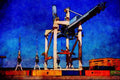 588094 Crane At Container Port A4 Limited Edition Watercolour Print