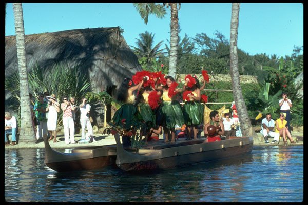 589043 Dancers On Boat At Polynesian Cultural Center, Oahu A4 Photo Print