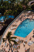 589073 Rooftop Condo Pool Overlooking Outrigger Hotel Pool A4 Photo Print