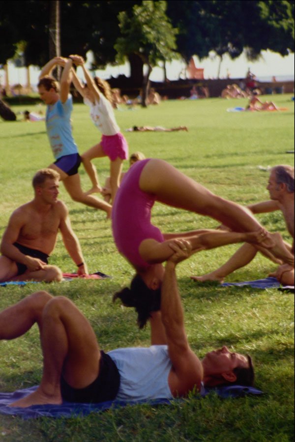 589080 Young Gymnasts Practice Routines, Waikiki Beach A4 Photo Print
