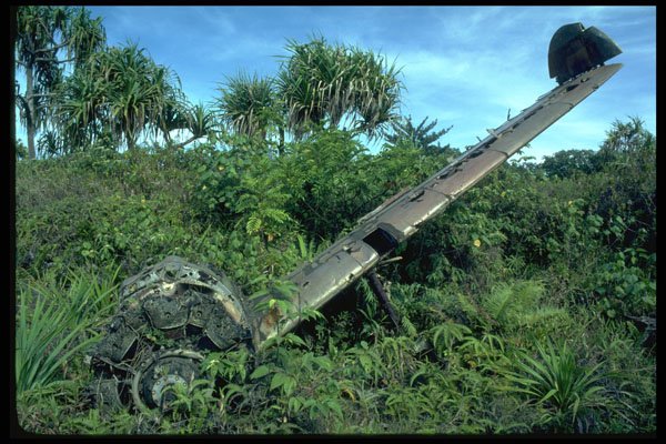 590002 World War II Plane Wing, Papua New Guinea A4 Photo Print