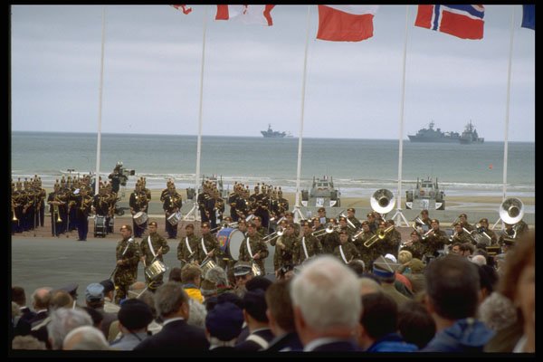 590007 Parade At Omaha Beach, D Day A4 Photo Print