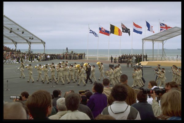 590008 Parade At Omaha Beach, D Day A4 Photo Print