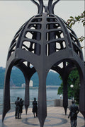 590061 Modern War Memorial Overlooks Ohio River, Pittsburgh A4 Photo Print
