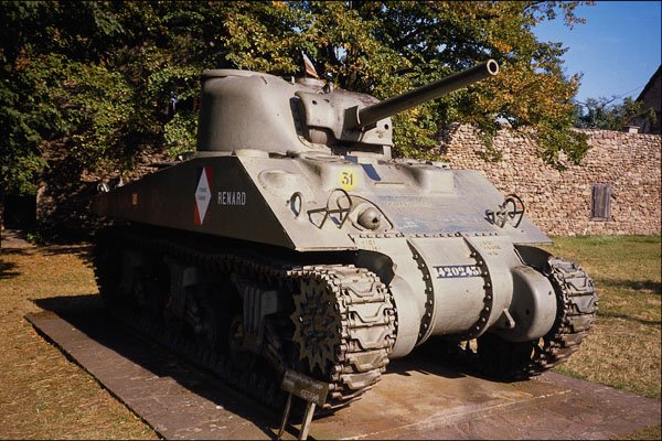 590082 Sherman Tank, World War II French Army Memorial A4 Photo Print