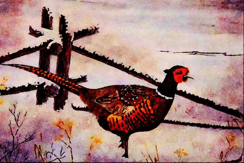 591052 Ring necked Pheasant A4 Limited Edition Watercolour Print