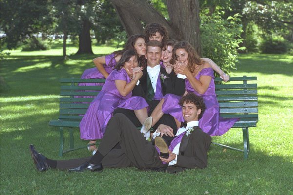 592012 Groom And Best Man With Bridesmaids A4 Photo Print