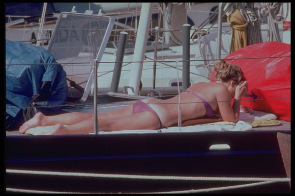 592013 Girl On Yacht In Madeira A4 Photo Print