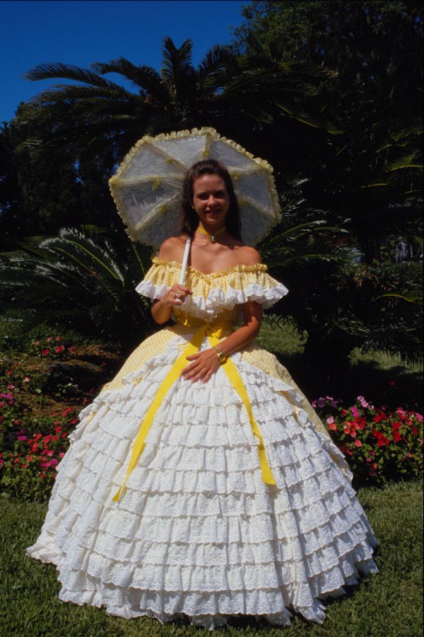 592041 Southern Belle In Antebellum Dress, Florida A4 Photo Print