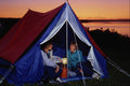 592047 Camping, Bay Of Fundy, Nova Scotia, Canada A4 Photo Print