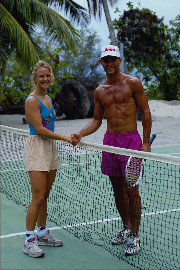 592056 Tropical Tennis A4 Photo Print