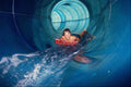 592065 Boy In Flume, Swimming Pool, Leisure Center, England A4 Photo Print