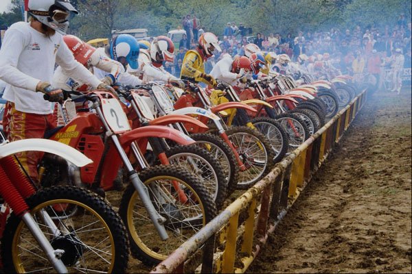 592073 Motocross Racers At Starting Line, Motor Sport A4 Photo Print