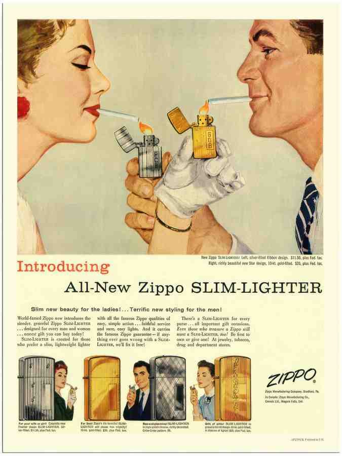 593K zippo slim lighter 2 Vintage Advert A4 Photo Print