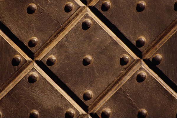 594083 Metal Door Pattern A4 Photo Print
