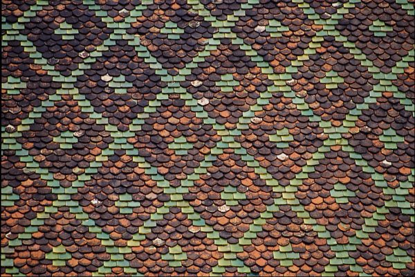 594089 Tiled Roof, Alsace, France A4 Photo Print