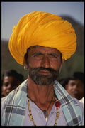 595010 Proud Man In Yellow Turban, Rajasthan State A4 Photo Print