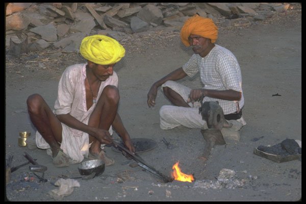 595011 Blacksmiths Working, Jaipur A4 Photo Print