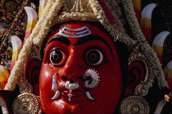 595043 Head Of Goddess With Red Face, Detail A4 Photo Print