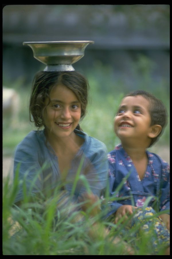 595050 A Boy And His Sister, Kashmir A4 Photo Print