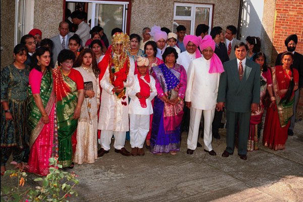 595085 Groom And Best Man Dressed In White Silk And Red Scarf A4 Photo Print