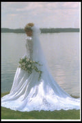 596007 Full Length Of Bride By The Water A4 Photo Print