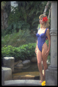 596031 Diana Standing At A Pillar In A Blue Teddy A4 Photo Print