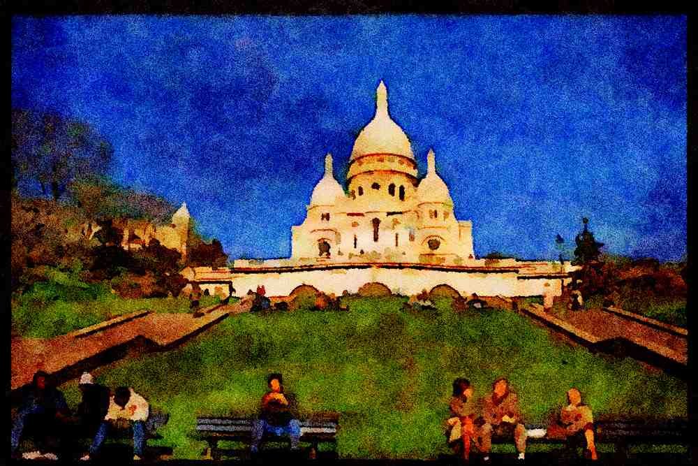 597007 Sacre Coeur Basilica, Paris, France A4 Limited Edition Watercolour Print