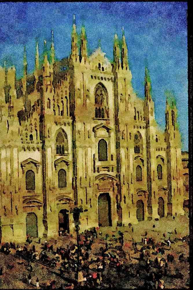 597008 Duomo Cathedral, Milan, Italy A4 Limited Edition Watercolour Print