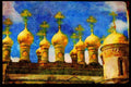 597009 Cupolas Of The Chapel Of Christ, Kremlin, Russia A4 Limited Edition Watercolour Print