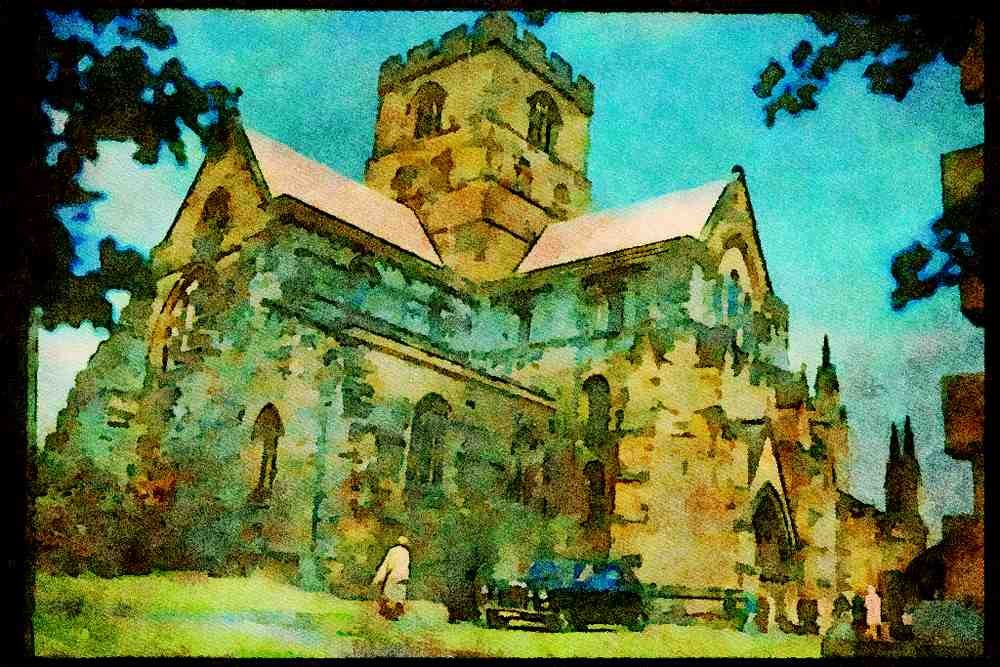 597016 Church At Carlisle, England A4 Limited Edition Watercolour Print