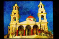 597018 Greek Orthodox Church, Crete, Greece A4 Limited Edition Watercolour Print